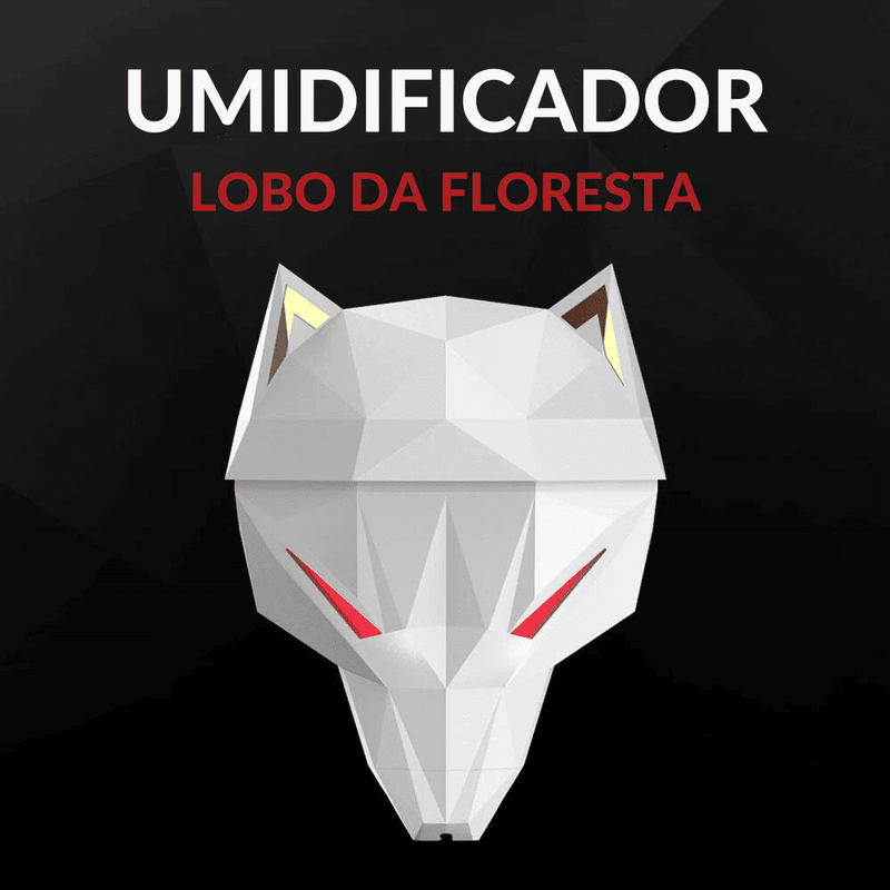 Umidificador Lobo da Floresta: Ar Puro e Estilo Único