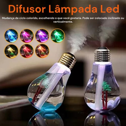 Umidificador em Formato de Lâmpada LED