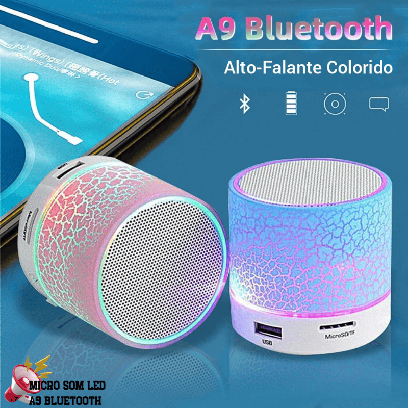 Mini Alto-Falante A9 Bluetooth LED