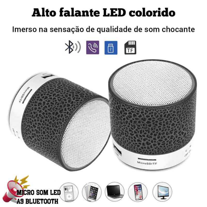 Mini Alto-Falante A9 Bluetooth LED