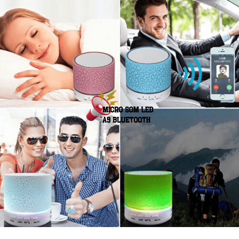 Mini Alto-Falante A9 Bluetooth LED