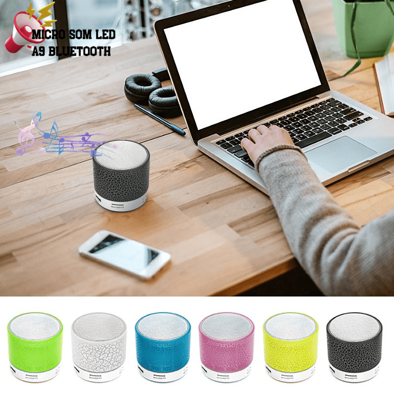 Mini Alto-Falante A9 Bluetooth LED