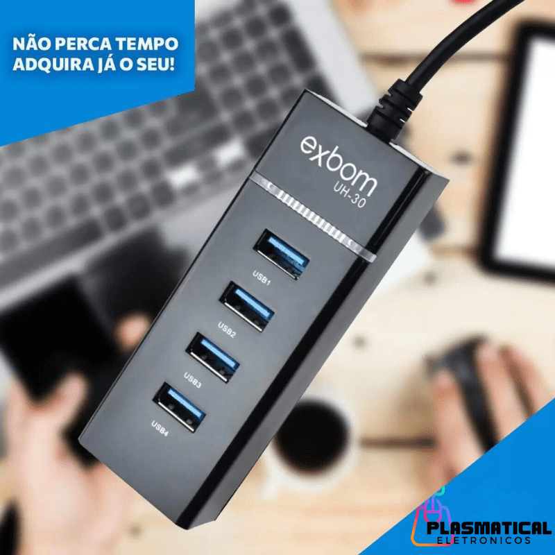 Expansor de Portas USB 3.0 - HUB Usb 4 portas