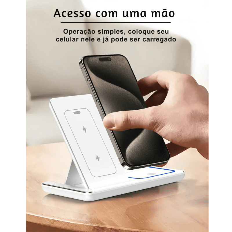 Carregador 3 em 1 Wireless