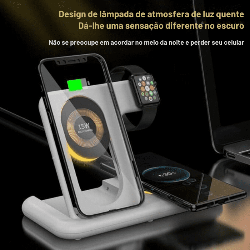 Carregador 3 em 1 Wireless