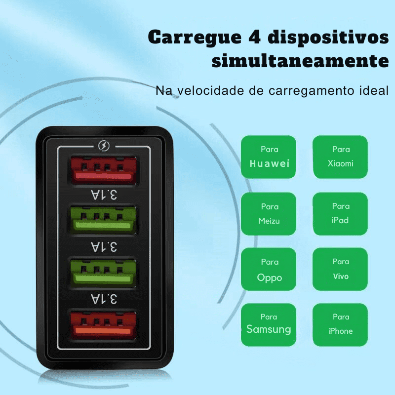 Carregador Turbo USB Portátil 3.0