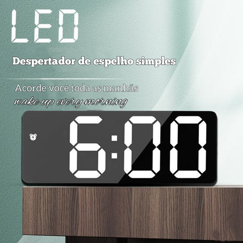 Despertador Digital Com Espelho Led