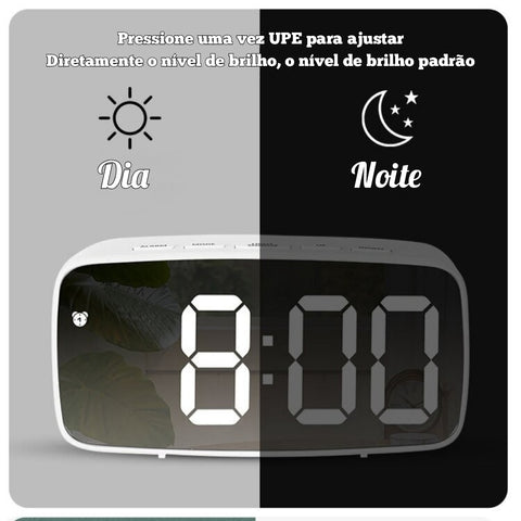 Despertador Digital Com Espelho Led