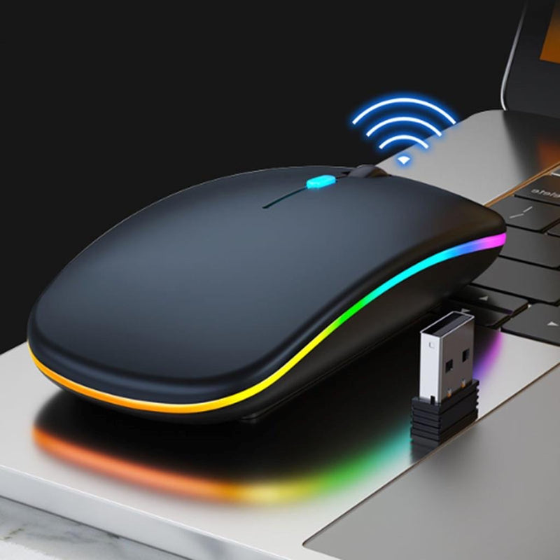 Mouse Sem Fio Wireless Recarregável LED RGB