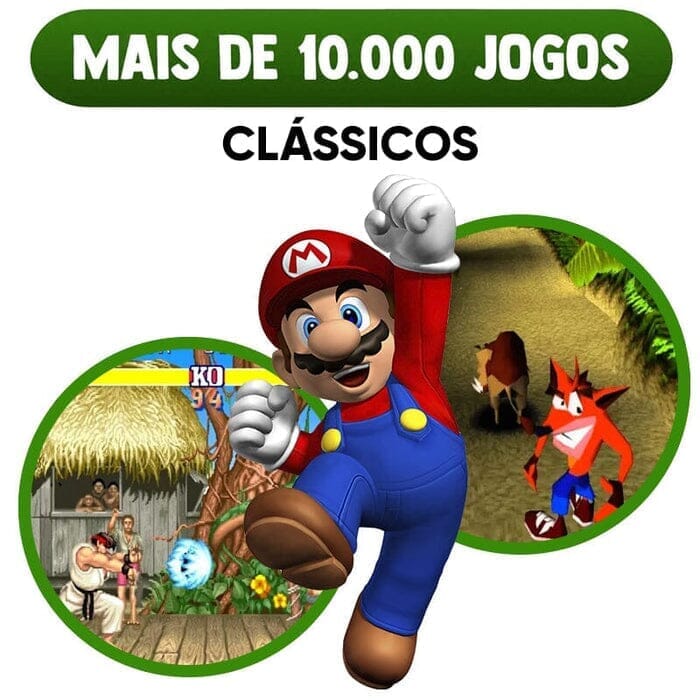 Super Game Stick Retrô - 10.000 Jogos 4K + 2 Controles