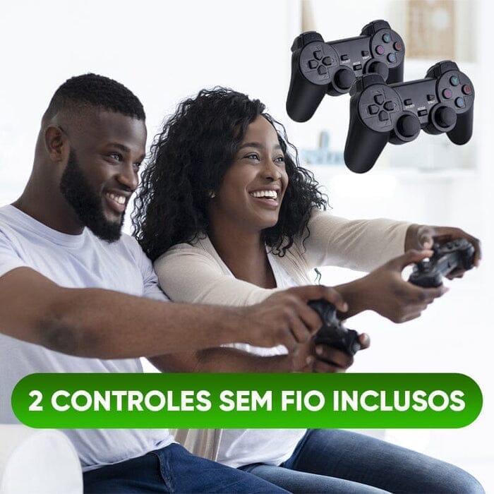 Super Game Stick Retrô - 10.000 Jogos 4K + 2 Controles